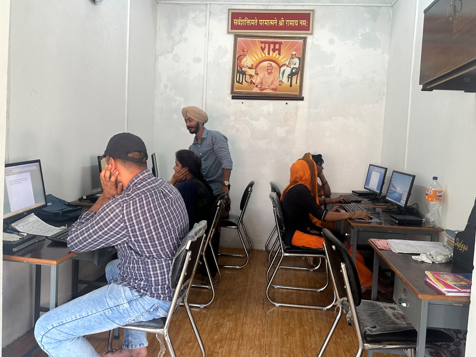 Students learning computer applications